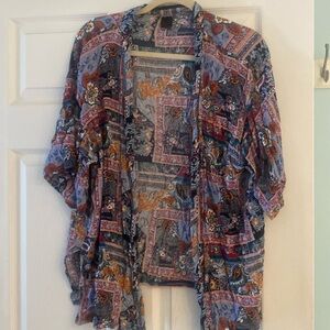 Multi print kimono